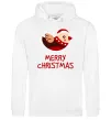 Мужская толстовка (худи) Merry Christmas Пташка Белый фото