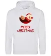Жіноча толстовка (худі) Merry Christmas Пташка Сірий меланж фото