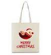 Еко-сумка Merry Christmas Пташка Бежевий Еко-сумка Merry Christmas Пташка Бежевий фото