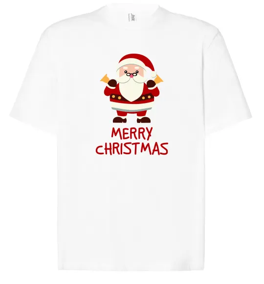 Футболка Оверсайз Merry Christmas Санта Білий фото