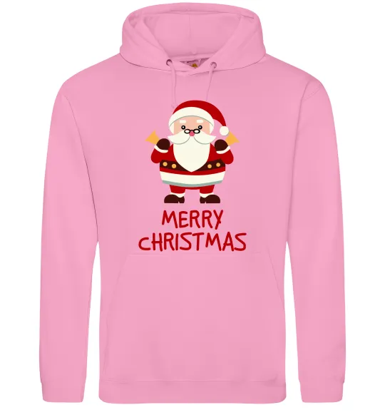 Мужская толстовка (худи) Merry Christmas Санта Розовый фото