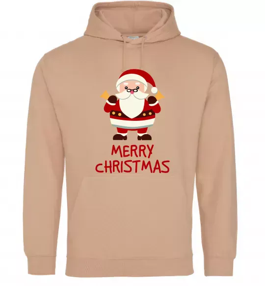 Мужская толстовка (худи) Merry Christmas Санта Песочный фото