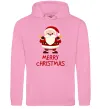 Женская толстовка (худи) Merry Christmas Санта Розовый фото