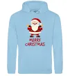 Женская толстовка (худи) Merry Christmas Санта Голубой фото