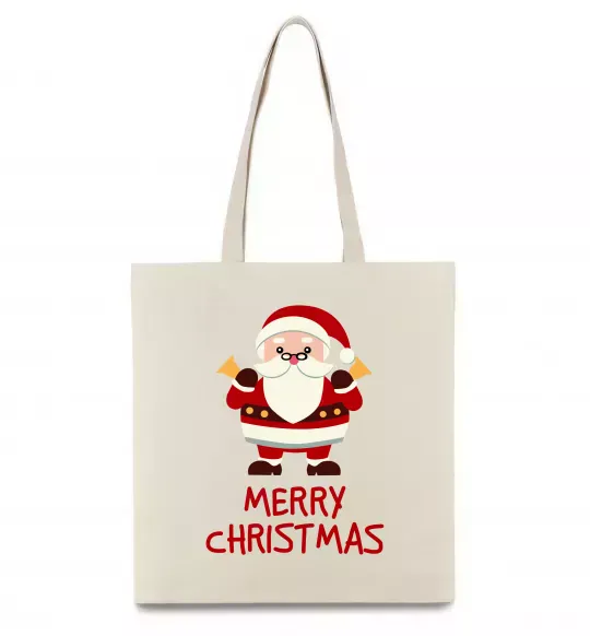 Эко-сумка Merry Christmas Санта Бежевый фото