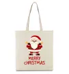 Эко-сумка Merry Christmas Санта Бежевый фото