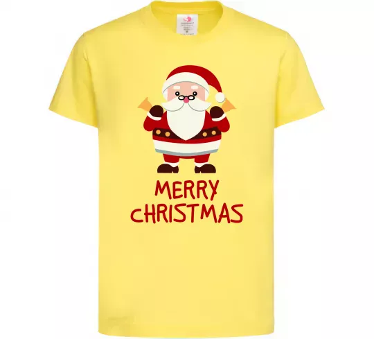 Детская футболка Merry Christmas Санта Лимонный фото