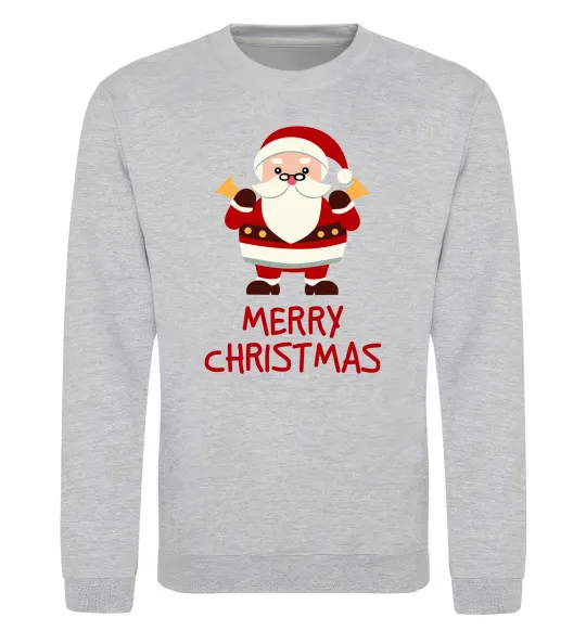 Свитшот Merry Christmas Санта Серый меланж фото