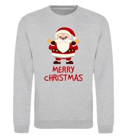 Свитшот Merry Christmas Санта Серый меланж фото