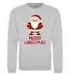 Свитшот Merry Christmas Санта Серый меланж фото
