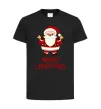 Детская футболка Merry Christmas Санта Черный фото