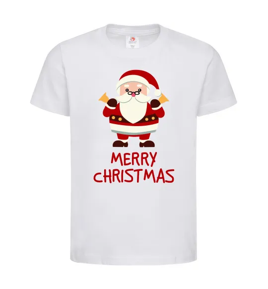 Детская футболка Merry Christmas Санта Белый фото