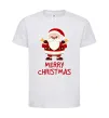 Детская футболка Merry Christmas Санта Белый фото