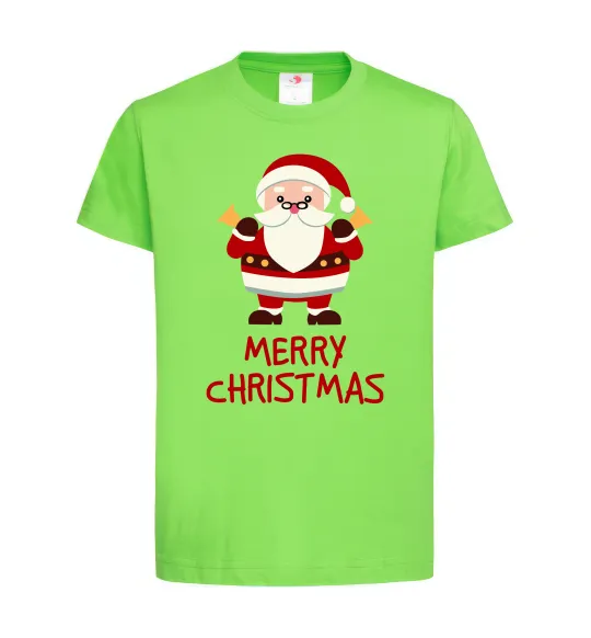 Детская футболка Merry Christmas Санта Лаймовый фото