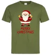 Чоловіча футболка Merry Christmas Санта Оливковий Чоловіча футболка Merry Christmas Санта Оливковий фото