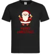 Чоловіча футболка Merry Christmas Санта Чорний Чоловіча футболка Merry Christmas Санта Чорний фото