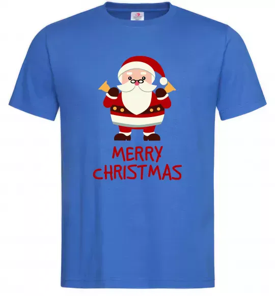 Чоловіча футболка Merry Christmas Санта Яскраво-синій фото
