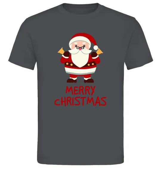 Чоловіча футболка Merry Christmas Санта Графіт фото
