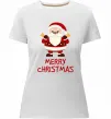 Женская премиум футболка Merry Christmas Санта Белый фото