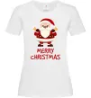 Жіноча футболка Merry Christmas Санта Білий Жіноча футболка Merry Christmas Санта Білий фото