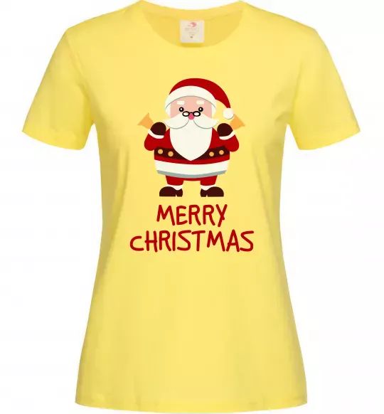 Жіноча футболка Merry Christmas Санта Лимонний фото