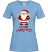 Жіноча футболка Merry Christmas Санта Блакитний Жіноча футболка Merry Christmas Санта Блакитний фото