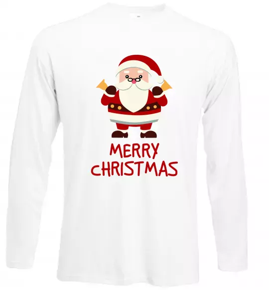 Лонгслив Merry Christmas Санта Белый фото