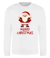 Світшот Merry Christmas Санта Білий фото