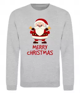 Свитшот Merry Christmas Санта Серый меланж фото