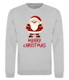 Світшот Merry Christmas Санта Сірий меланж фото