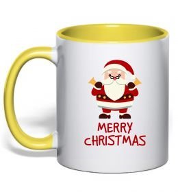 Чашка з кольоровою ручкою Merry Christmas Санта