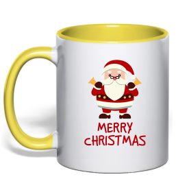 Чашка з кольоровою ручкою Merry Christmas Санта