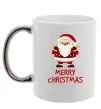 Чашка с цветной ручкой Merry Christmas Санта Серебро фото