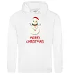 Мужская толстовка (худи) Merry Christmas Сніговик Белый фото