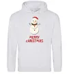 Мужская толстовка (худи) Merry Christmas Сніговик Серый меланж фото