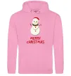 Жіноча толстовка (худі) Merry Christmas Сніговик Рожевий фото
