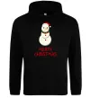 Женская толстовка (худи) Merry Christmas Сніговик Черный фото