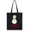 Еко-сумка Merry Christmas Сніговик Чорний фото