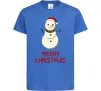Детская футболка Merry Christmas Сніговик Ярко-синий Детская футболка Merry Christmas Сніговик Ярко-синий фото