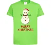 Детская футболка Merry Christmas Сніговик Лаймовый Детская футболка Merry Christmas Сніговик Лаймовый фото