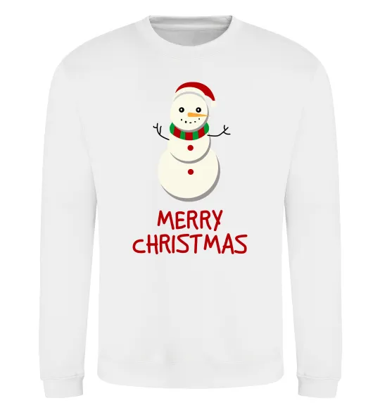 Світшот Merry Christmas Сніговик Білий фото