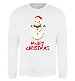 Свитшот Merry Christmas Сніговик Белый фото