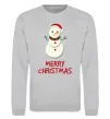 Світшот Merry Christmas Сніговик Сірий меланж фото