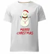 Чоловіча преміум футболка Merry Christmas Сніговик Білий фото