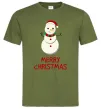 Чоловіча футболка Merry Christmas Сніговик Оливковий Чоловіча футболка Merry Christmas Сніговик Оливковий фото