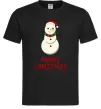 Чоловіча футболка Merry Christmas Сніговик Чорний Чоловіча футболка Merry Christmas Сніговик Чорний фото