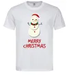 Чоловіча футболка Merry Christmas Сніговик Білий Чоловіча футболка Merry Christmas Сніговик Білий фото
