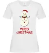 Женская футболка Merry Christmas Сніговик Белый фото