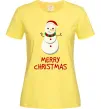 Женская футболка Merry Christmas Сніговик Лимонный фото