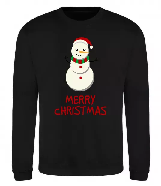Свитшот Merry Christmas Сніговик Черный фото